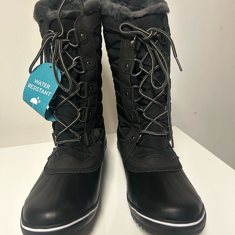 JBU Black Quilted Winter Boots size 10 - Brand New - Picture 4 of 6